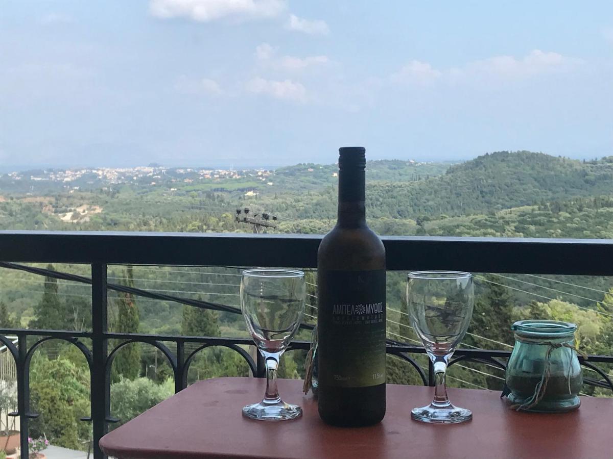 Schoenes Familienappartement In Pelekas, Corfu Mit Meerblick Esterno foto