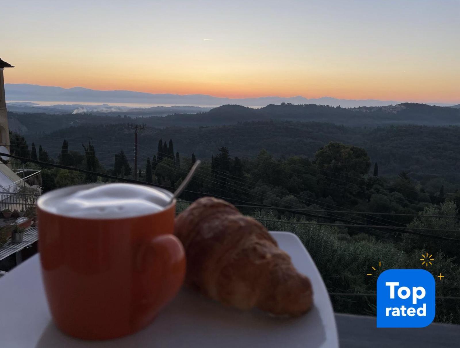 Schoenes Familienappartement In Pelekas, Corfu Mit Meerblick Esterno foto